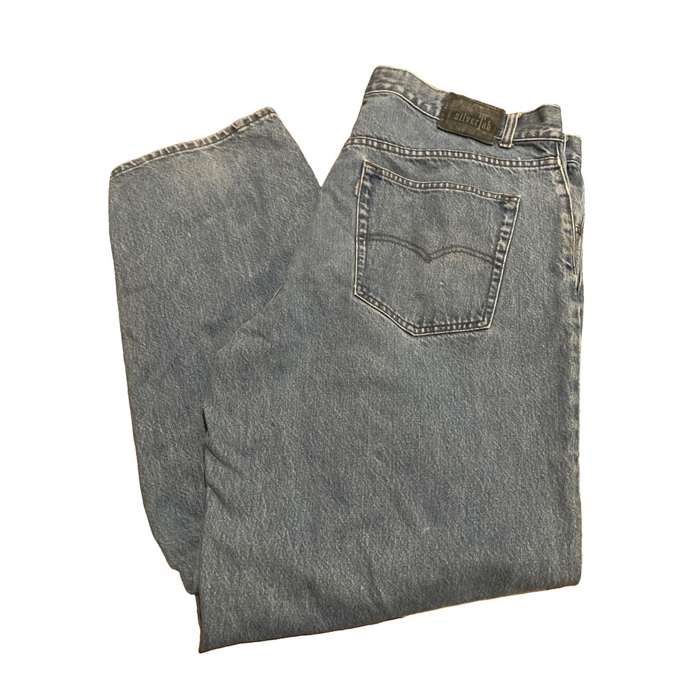 VTG 90s Levi's SilverTab Baggy Jeans  Men's 42x32 Medium Wash Skater Y2K Denim